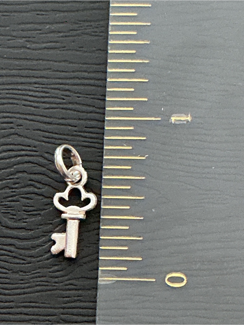 925 Sterling Silver Key Charm Pendant with Bail No Stone Silver Tone 925